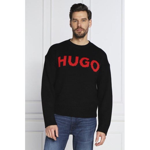 HUGO Sweter Slogonon | Regular Fit | z dodatkiem wełny XL okazja Gomez Fashion Store