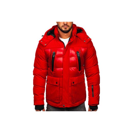Czerwona pikowana kurtka męska zimowa Denley 99527 2XL okazyjna cena Denley