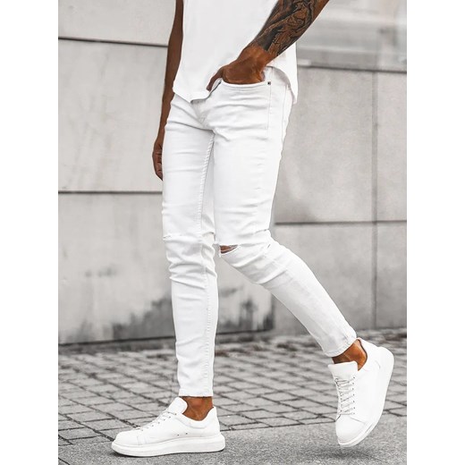 Spodnie jeansowe męskie białe OZONEE E/5391/01 Ozonee 36 promocyjna cena ozonee.pl
