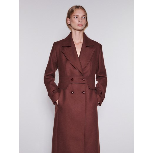 Reserved - Wełniany płaszcz - Brązowy Reserved 38 Reserved