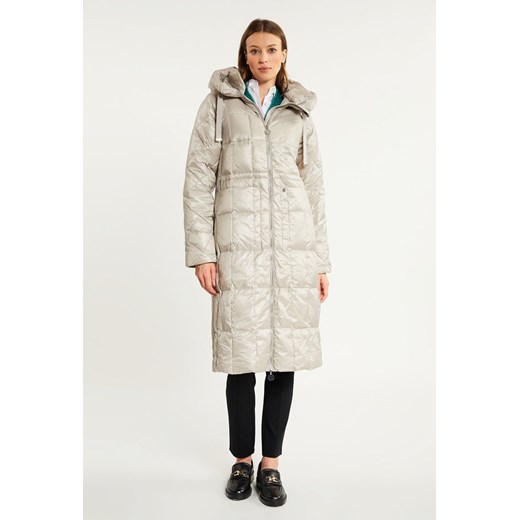 Puchowy płaszcz ze ściągaczem w talii 42 MONNARI wyprzedaż