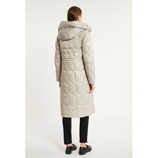 Puchowy płaszcz ze ściągaczem w talii 44 wyprzedaż MONNARI