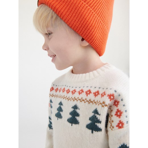 Reserved - Sweter ze świątecznym motywem - Kremowy Reserved 104 (3-4 lata) Reserved