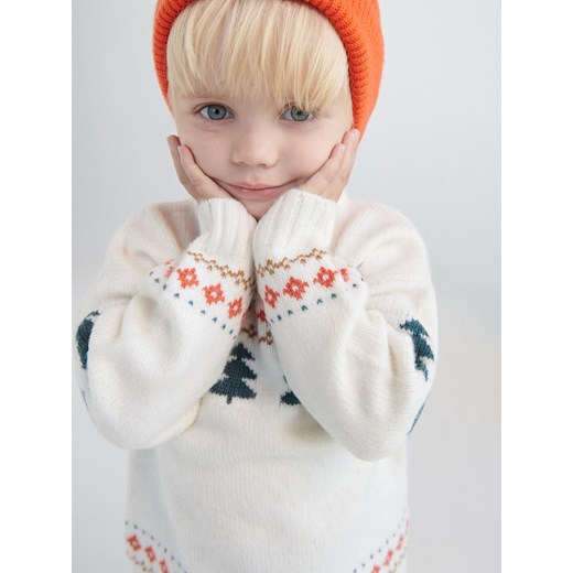 Reserved - Sweter ze świątecznym motywem - Kremowy Reserved 98 (2-3 lata) Reserved