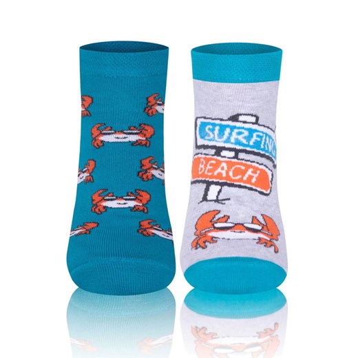 Skarpetki stopki damskie S138S Krab, Kolor szaro-turkusowy, Rozmiar 35-38, Gee One ze sklepu Intymna w kategorii Skarpetki damskie - zdjęcie 146931176