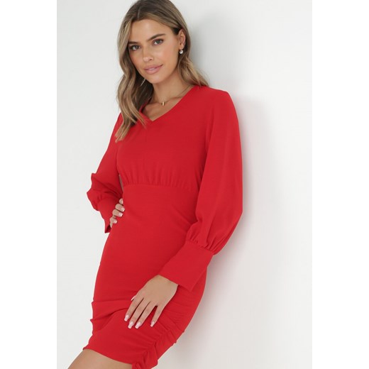 Czerwona Sukienka Olonia ze sklepu Born2be Odzież w kategorii Sukienki - zdjęcie 146936618