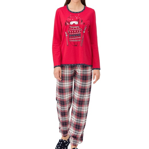 Bawełniana piżama damska VAMP 11445 149 czerwona Vamp L okazyjna cena bodyciao