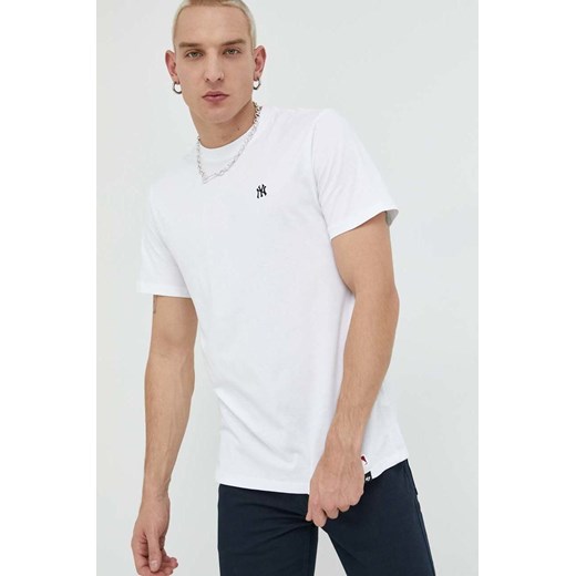 47brand t-shirt bawełniany MLB New York Yankees kolor biały z aplikacją BB017TEMBRT564977WW ze sklepu ANSWEAR.com w kategorii T-shirty męskie - zdjęcie 146988515