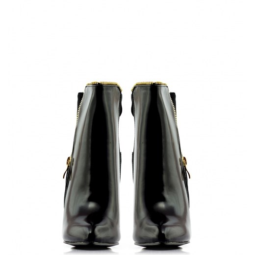 Botki Black High-Heeled Boots born2be-pl czarny materiałowe