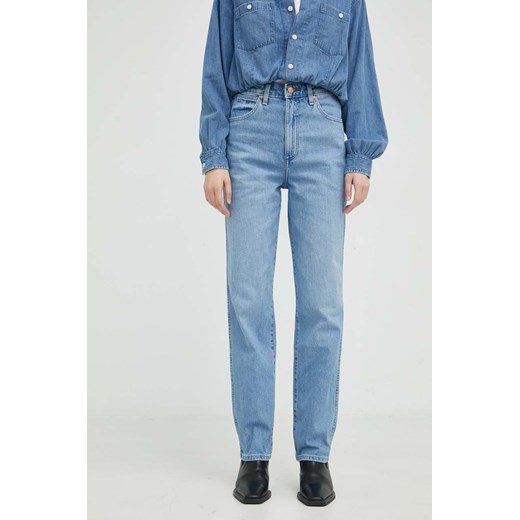 Wrangler jeansy Mom Straight Rhea damskie high waist Wrangler 28/30 ANSWEAR.com