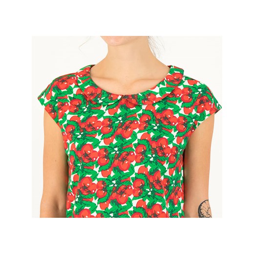 Bluzka "Botanical bubi cherry caprese" w kolorze zielono-czerwonym S okazyjna cena Limango Polska