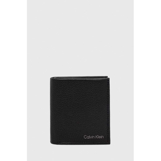 Calvin Klein portfel skórzany męski kolor czarny ze sklepu ANSWEAR.com w kategorii Portfele męskie - zdjęcie 147046988