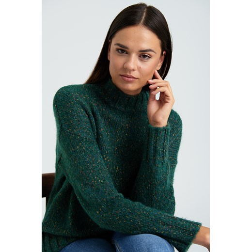 Sweter z półgolfem w kolorze butelkowej zieleni Greenpoint M Greenpoint.pl