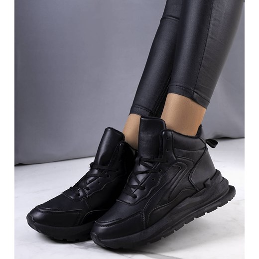 BM Czarne ocieplane sneakersy Tasma Bm 41 ButyModne.pl
