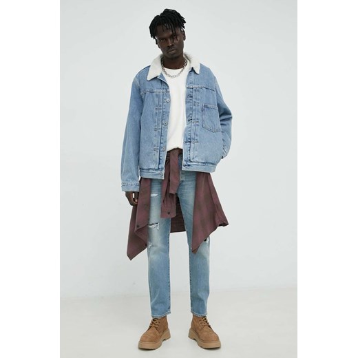 Levi&apos;s kurtka jeansowa męska kolor niebieski przejściowa oversize M ANSWEAR.com