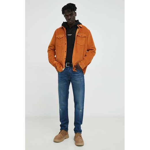 G-Star Raw bluza męska kolor czarny z kapturem z nadrukiem M ANSWEAR.com
