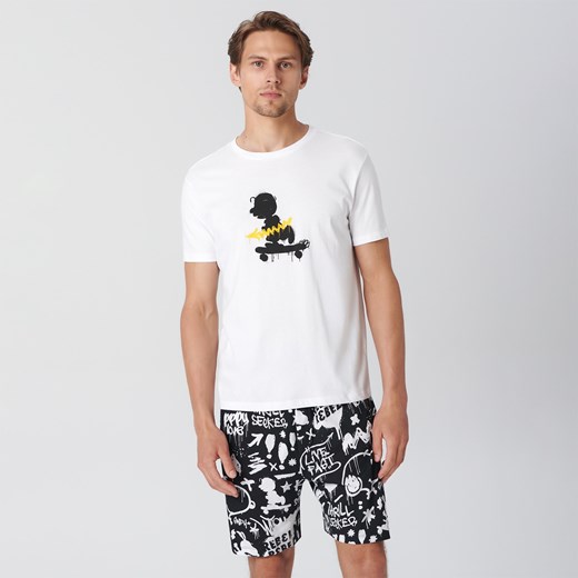 Sinsay - Piżama Snoopy - Biały Sinsay XS Sinsay okazja