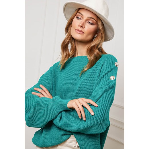 Sweter "Burny" w kolorze zielonym Joséfine S wyprzedaż Limango Polska