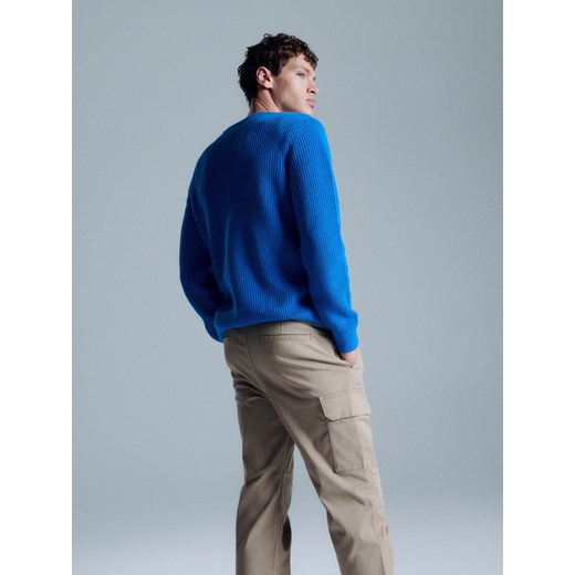 Reserved - Sweter z półokrągłym dekoltem - Niebieski Reserved XXL Reserved