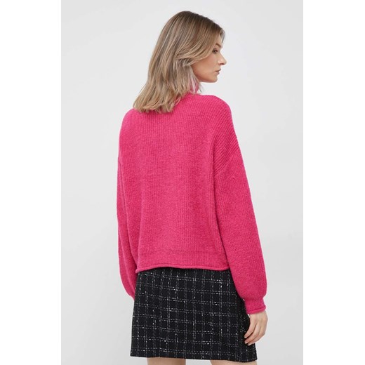 Vero Moda sweter z domieszką wełny damski kolor różowy lekki z golfem Vero Moda M ANSWEAR.com