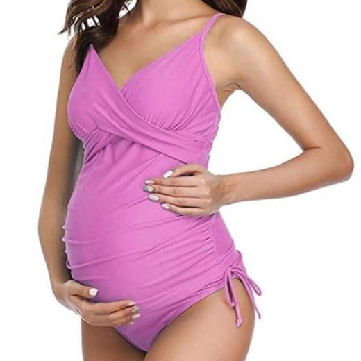 Dwuczęściowy strój kąpielowy dla kobiet w ciąży - Zielony / S ze sklepu Maybella.pl w kategorii Stroje kąpielowe - zdjęcie 147234518