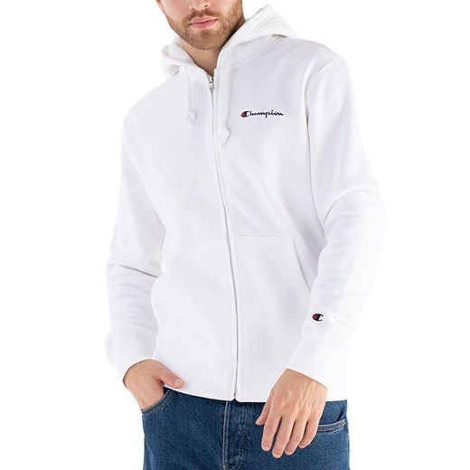 Bluza Champion Hooded Full-Zip 217864-WW001 - biała ze sklepu streetstyle24.pl w kategorii Bluzy męskie - zdjęcie 147310208