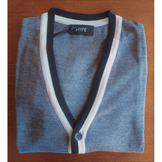 Sweter męski rozpinany szary na guziki z wełną Bodara XL okazyjna cena ATELIER-ONLINE