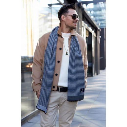 Akrylowy szal męski z domieszką wełny i wiskozy — Georges Rech uniwersalny rovicky.eu