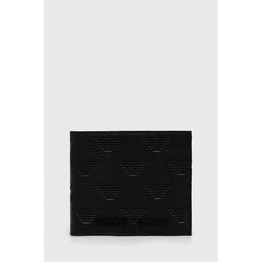 Emporio Armani portfel skórzany męski kolor czarny YEM122 Y142V ze sklepu ANSWEAR.com w kategorii Portfele męskie - zdjęcie 147415966