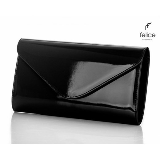 Lakierowana torebka kopertówka Felice Clutch F03 - 10 KOLORÓW Czarna dlakazdego-net czarny codzienny