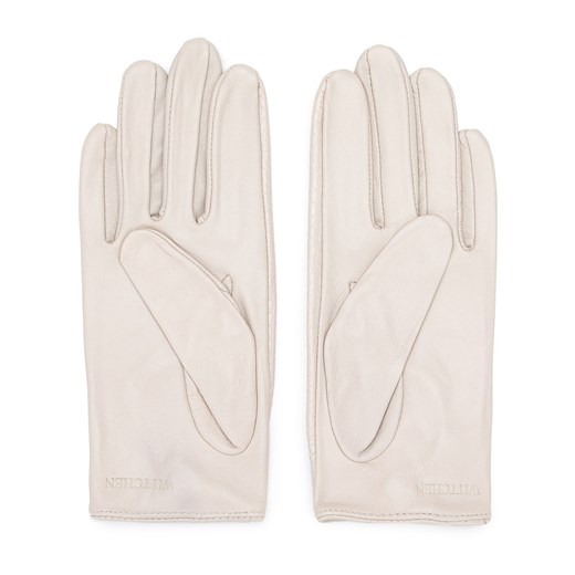 Damskie rękawiczki skórzane samochodowe klasyczne kremowe ze sklepu WITTCHEN w kategorii Rękawiczki damskie - zdjęcie 147420409