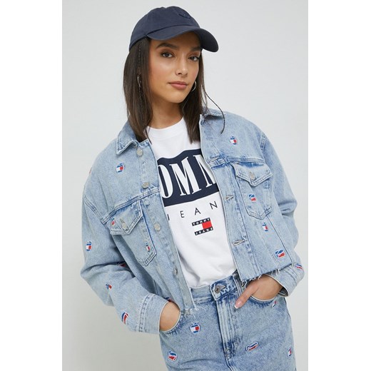 Tommy Jeans kurtka jeansowa damska kolor niebieski przejściowa oversize Tommy Jeans S ANSWEAR.com