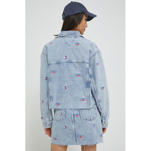Tommy Jeans kurtka jeansowa damska kolor niebieski przejściowa oversize Tommy Jeans L ANSWEAR.com