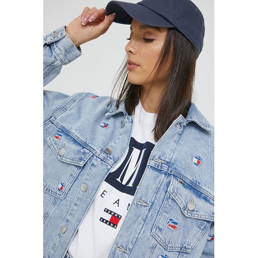 Tommy Jeans kurtka jeansowa damska kolor niebieski przejściowa oversize Tommy Jeans L ANSWEAR.com