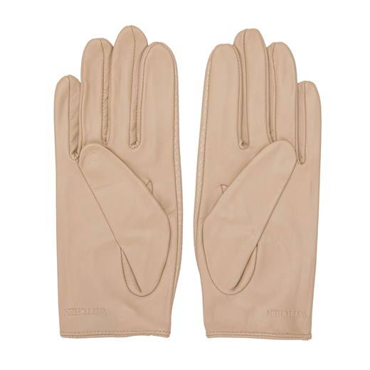 Damskie rękawiczki skórzane samochodowe klasyczne beżowe ze sklepu WITTCHEN w kategorii Rękawiczki damskie - zdjęcie 147455077