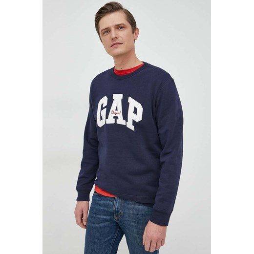 GAP bluza męska kolor granatowy z aplikacją Gap XXL ANSWEAR.com