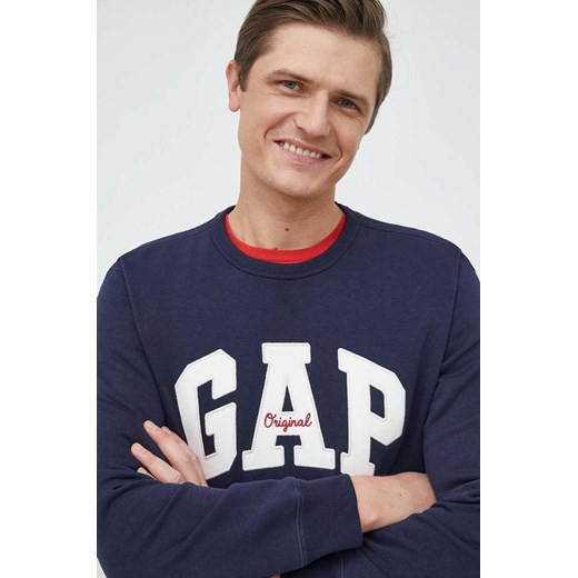 GAP bluza męska kolor granatowy z aplikacją Gap XS ANSWEAR.com