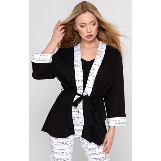 Szlafrok Antonella, Kolor czarny, Rozmiar S/M, SENSIS ze sklepu Intymna w kategorii Szlafroki damskie - zdjęcie 147469719