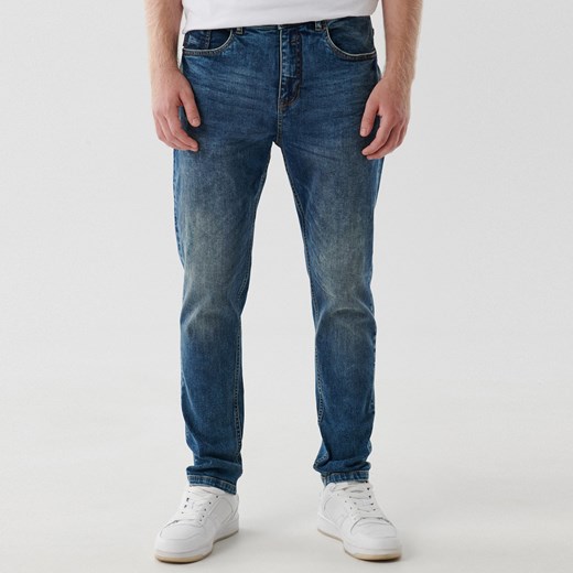 Cropp jeansy męskie z tkaniny niebieskie 