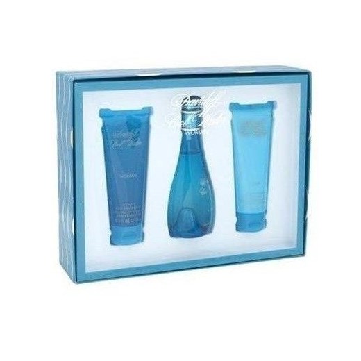 Davidoff Cool Water W Zestaw perfum Edt 100ml + 75ml Balsam + 75ml Żel pod prysznic e-glamour niebieski balsamy