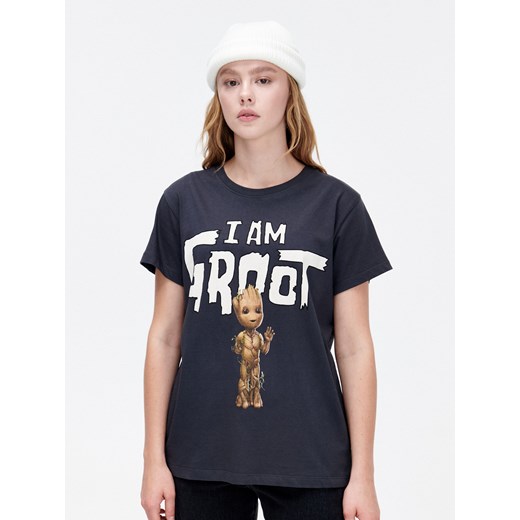 Cropp - T-shirt oversize Groot - Szary Cropp M Cropp