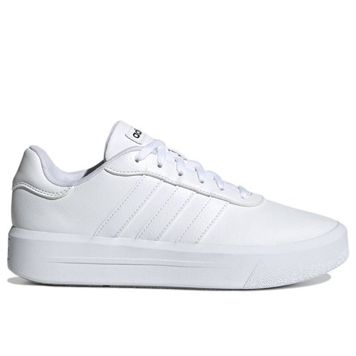Buty sportowe damskie Adidas w stylu casual na płaskiej podeszwie białe sznurowane 
