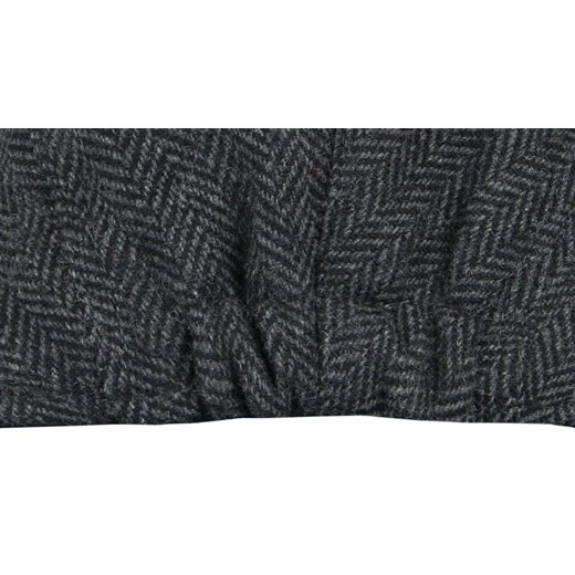 Kaszkiet Wełniany z Gumką Popielaty w Jodełkę z Nausznikami Jesienno-Zimowy Pako Jeans JegoSzafa.pl