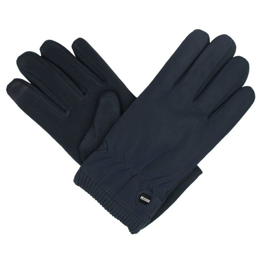 Rękawiczki Granatowe, Jesienno-Zimowe, Miękkie z Kożuszkiem i Gumką -Pako Jeans RKWPJNSMESKIE13granat ze sklepu JegoSzafa.pl w kategorii Rękawiczki męskie - zdjęcie 147574987