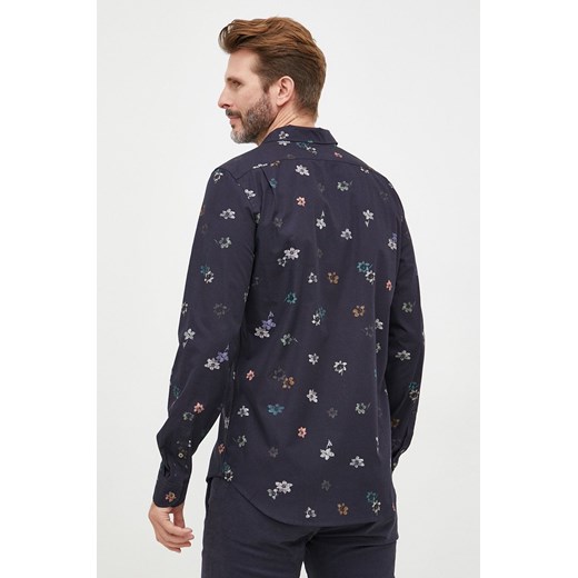 PS Paul Smith koszula bawełniana męska kolor granatowy slim z kołnierzykiem Ps Paul Smith XL wyprzedaż ANSWEAR.com