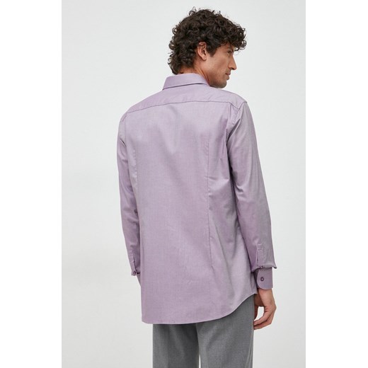 BOSS koszula męska kolor fioletowy slim z kołnierzykiem klasycznym 42 ANSWEAR.com