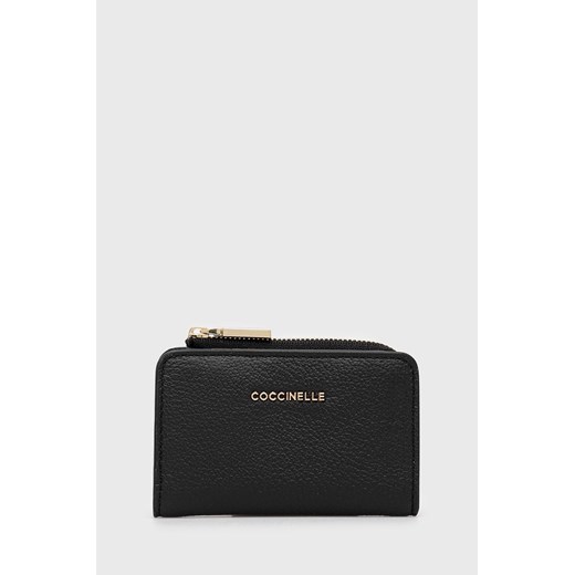Coccinelle portfel skórzany kolor czarny ze sklepu ANSWEAR.com w kategorii Portfele damskie - zdjęcie 147583639