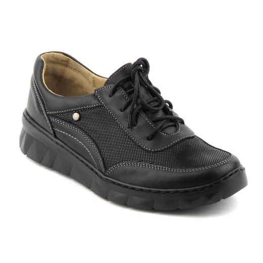 Lekkie i wygodne sneakersy damskie - Helios Komfort 360, czarne Helios Komfort 36 ulubioneobuwie