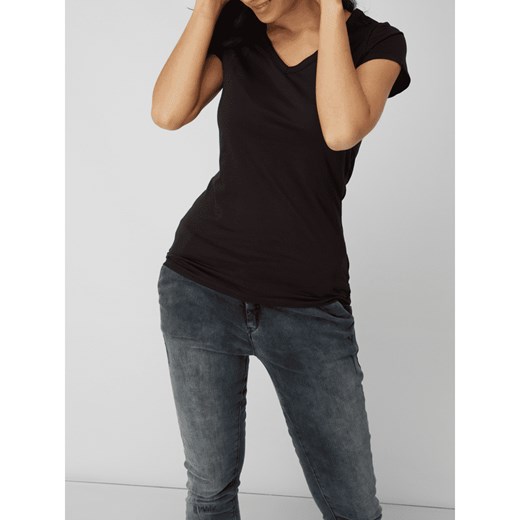 T-shirt o kroju slim fit z dekoltem w serek model ‘Eyben’ XS promocja Peek&Cloppenburg 