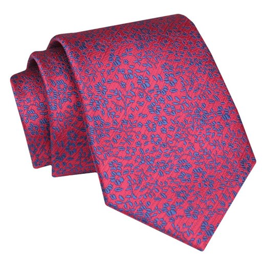 Krawat - ALTIES - Czerwony w Drobne Kwiatki KRALTS0858 ze sklepu JegoSzafa.pl w kategorii Krawaty - zdjęcie 147609607
